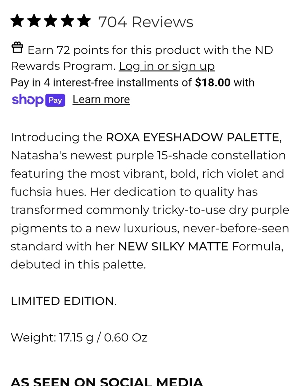 NIB NATASHA DENONA ROXA EYESHADOW PALETTE - Picture 4 of 16